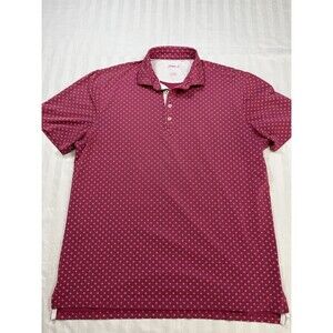Johnnie-O Mens L Hinton Golf Polo Shirt Senorita Pink Performance Stretch UPF 50